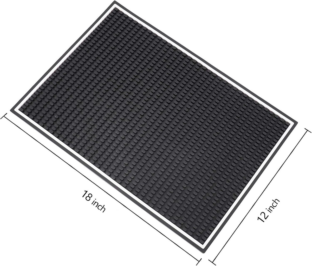 Jucoan 3 Pack Bar Mat for Countertop 18 x 12 Inch Rubber Non Spill Mat for Bartending Dish Drying Mat Coffee Bar Mat Home Bars Accessories