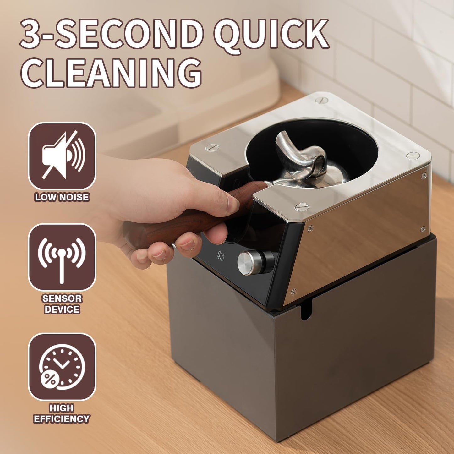 NEUTRAL NS300 Pro Electric Portafilter Cleaner-Automatic Coffee Grounds Cleaning Machine-Knock box for Espresso coffee-Espresso Puck Sucker-Suitable for 58mm portafilters.