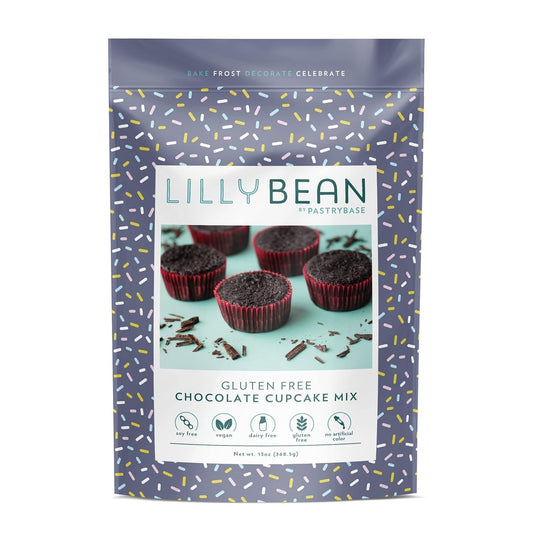 LillyBean Gluten Free Chocolate Cupcake Mix with No Artificial Colors - Dairy and Soy Free, Vegan - Makes Delicious Desserts
