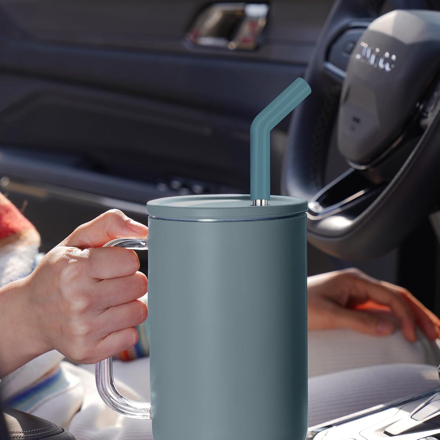 Tomorotec 6PCS Stainless Steel Straws with Silicone Tip Fit for Stanley Cup