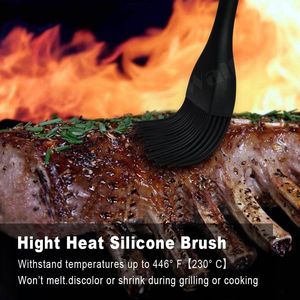 Walfos 3 Size Basting Brush, 600°F High Heat Resistant Silicone Pastry Brushes for BBQ, Baking, Kitchen Cooking, Desserts- BPA Free&amp;Dishwasher Safe