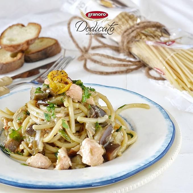 Granoro Dedicato Spaghetti #13 - Authentic Italian Pasta, Made from 100% Puglia Durum Wheat Semolina, Non-GMO, Vegan, 1 lb Bags (Pack of 2)
