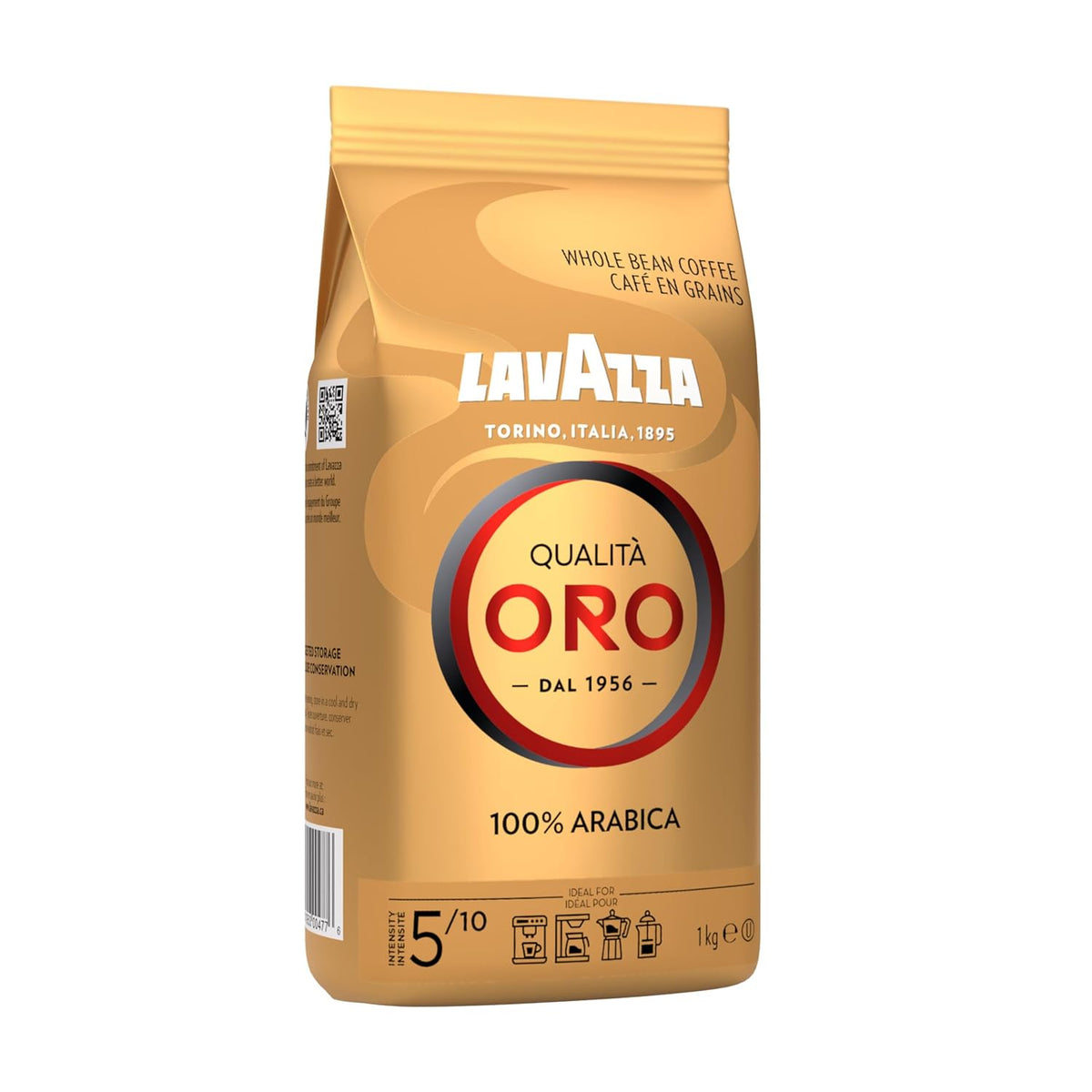 Lavazza Qualità Oro Whole Bean Coffee Blend, Medium Roast, 2.2-Pound Bag (Pack of 6)
