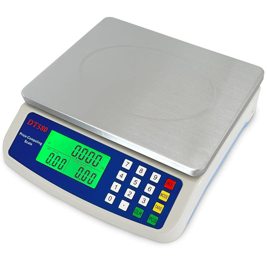 Large Digital Kitchen Scale 40kg/88lb Stainless Steel Price Computing Scale Counting Scale Deli Scale with LCD Display for