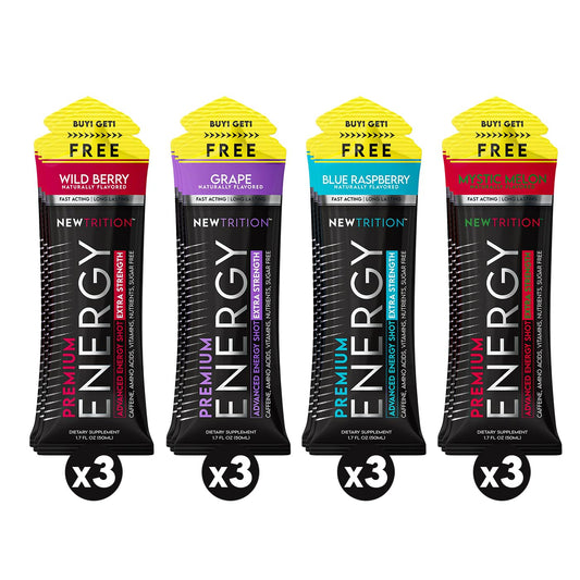 NewTrition® Extra Strength Energy Shots, 250mg Caffeine Energy Shots with Vitamin B & Amino Acids, Sugar-Free Vitamin Energy