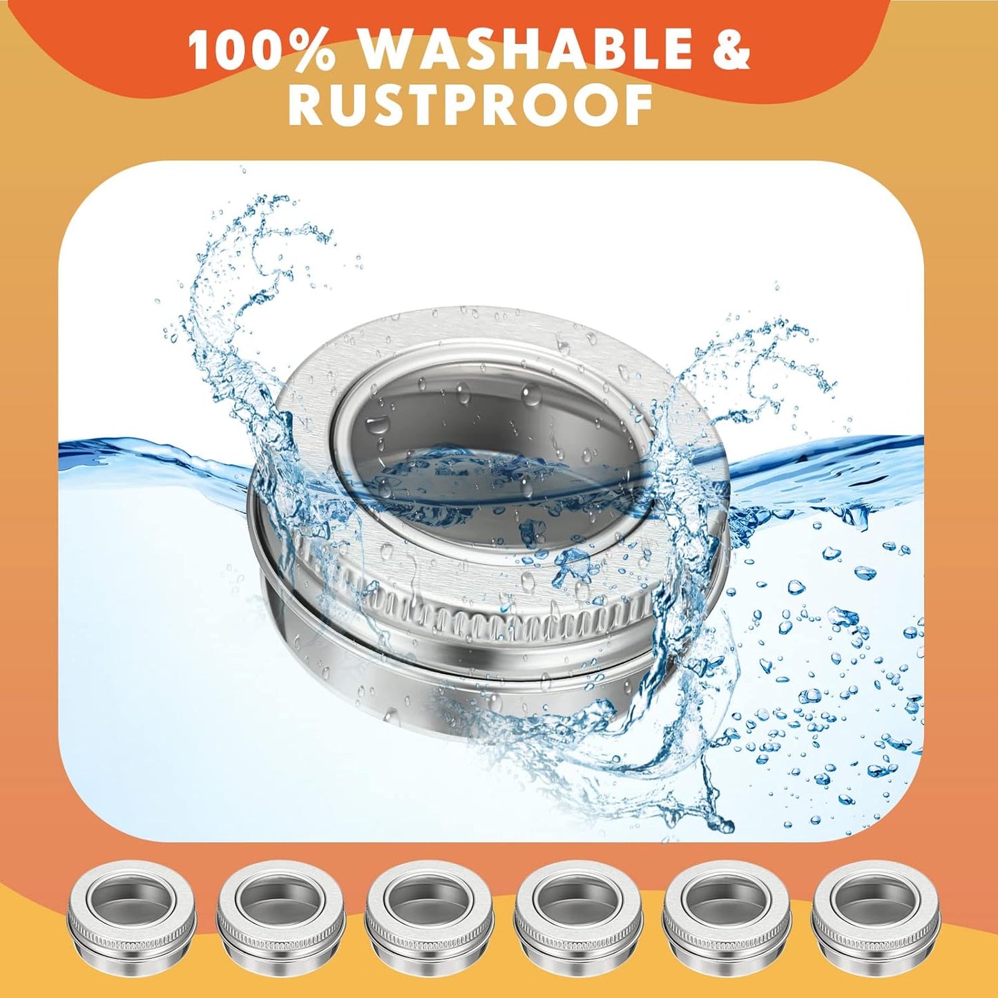 100 Pcs 0.5 Ounce Aluminum Tin Jar 15 ml Refillable Containers Clear Top Screw Lid Round Tin Container Bottle for Cosmetic, Cream, Diamond Painting, Salves, Balms, Lip Balm, Spices or Others, Silver