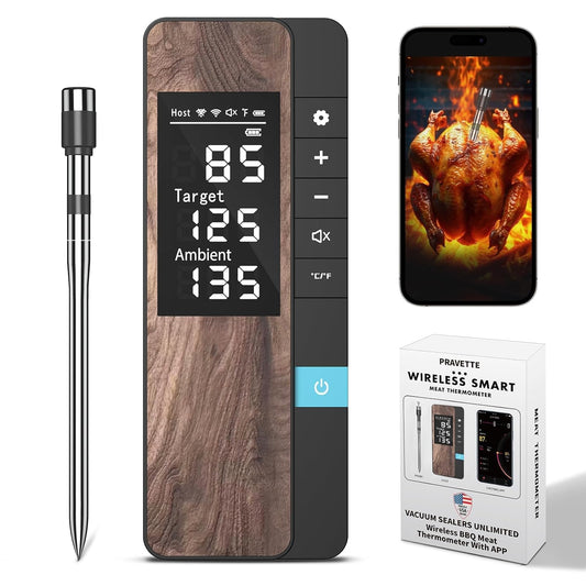 Wireless Meat Thermometer-Multi Sensors Digital Food Thermometer with Ultra-Thin Probe, Accuracy Smart Bluetooth Meat