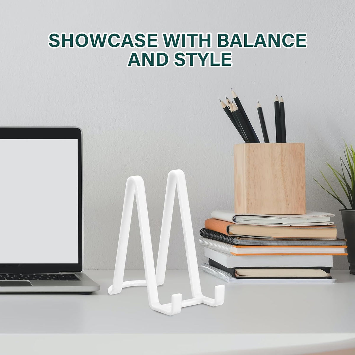 Artliving Plate Stands for Display - Plastic Easel Stand Plate Holder Display Stand Picture Frame Stand for Pictures | Photo|Decorative Plate |Dish | Tabletop Art - 6 inch-White