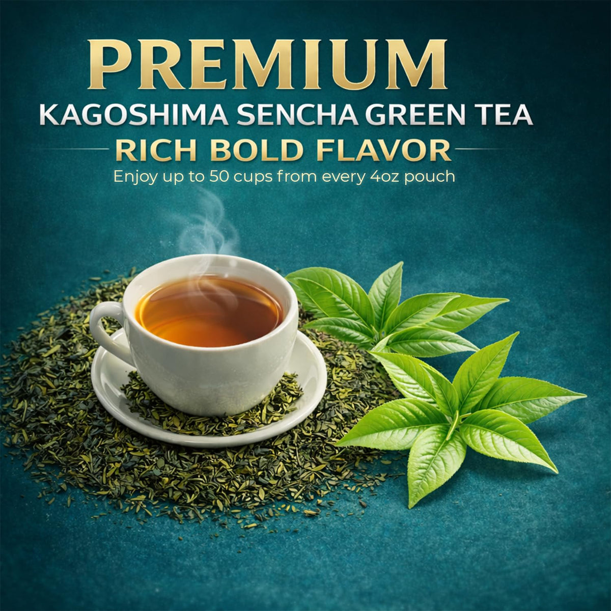 Japanese Sencha Green Tea, Organic Loose Leaf Sencha Tea – Antioxidant &amp; Detox Support – Refreshing Hot or Iced Green Tea – 4 oz Resealable Bag (Makes 50 Cups) – The Elegant Elephant