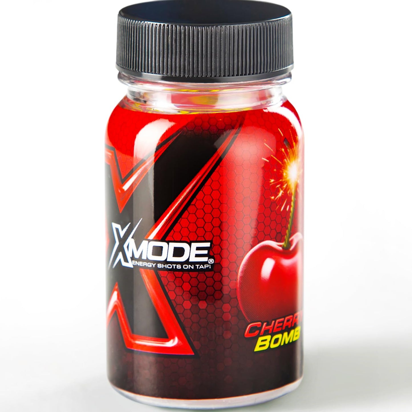 XMODE Extra Strength Energy Shots on Tap – Cherry Bomb Flavor, Sugar Free, 150mg Caffeine per oz, B12, 100 (1oz) Servings, Dispenser with 2 Refillable Bottles