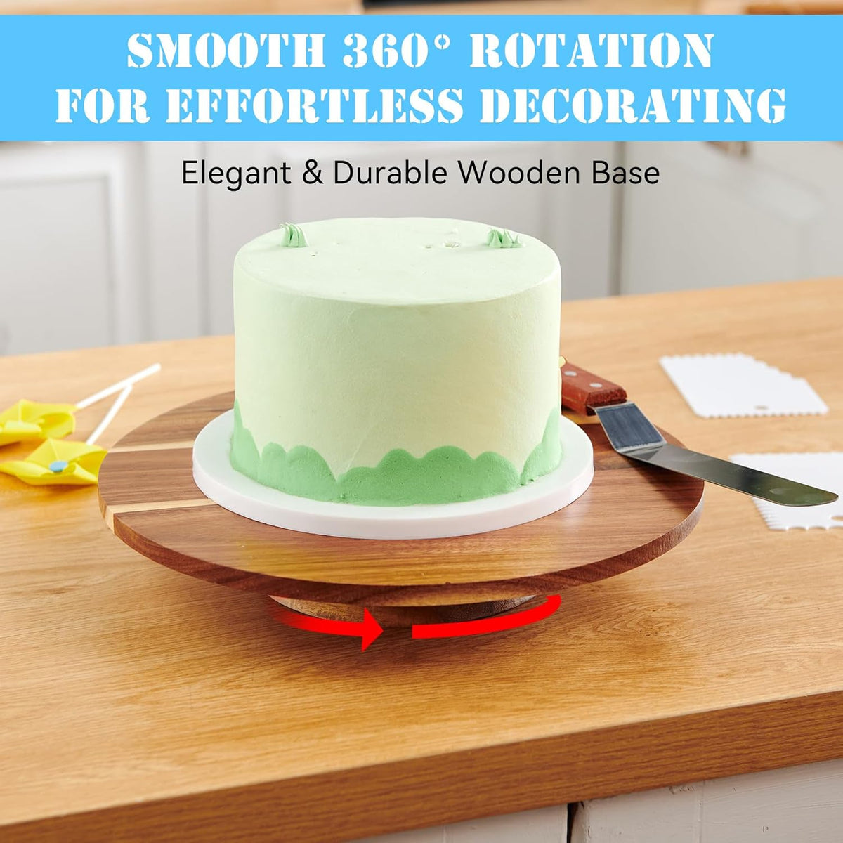 Remerry 61 Pcs Cake Decorating Kit, 12" Turntable, Piping Tips, Spatula