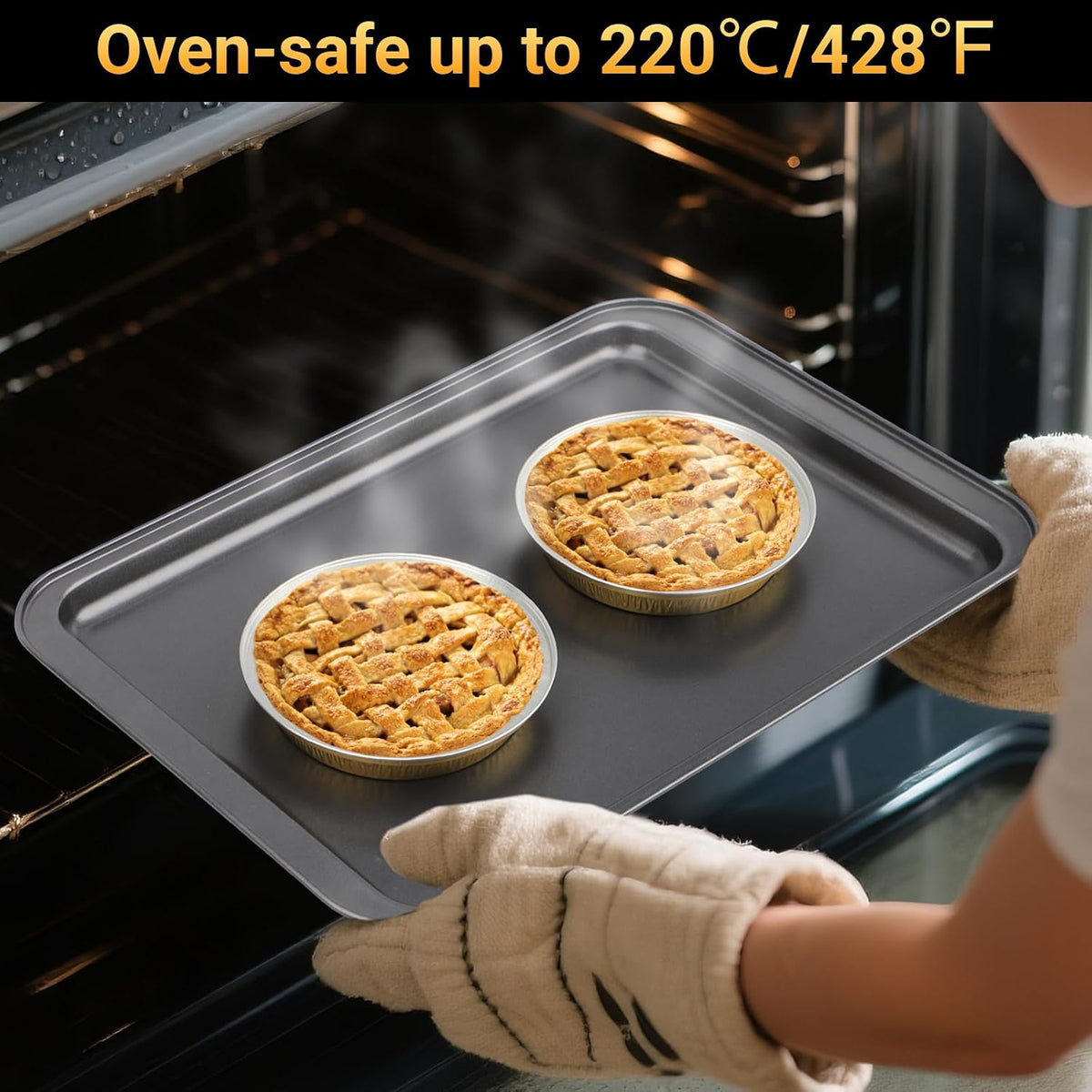 EUSOAR Gold Cupcake Liners, 25pcs 6 Inch Mini Pie Pans with Lids Baking Cups Cupcake Liners, 10oz Aluminum Muffin Pan Creme Brulee Pie Tart Brownie Holders for Bakery Wedding Birthday Party