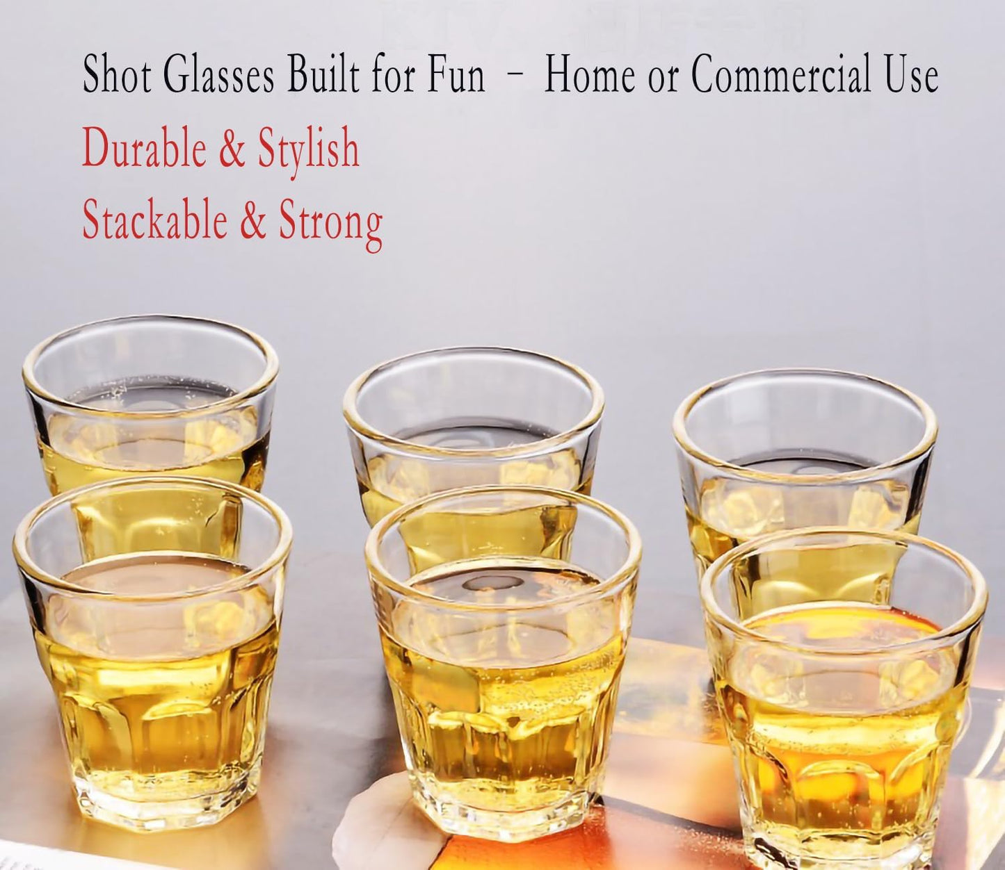 8 Piece Shot Glasses Set 50ML/1.5oz.Small Espresso and LiquorGlasses for Whiskey TequilaVodka, Thick Glass Cups forPotter Style Cocktails Bar Party