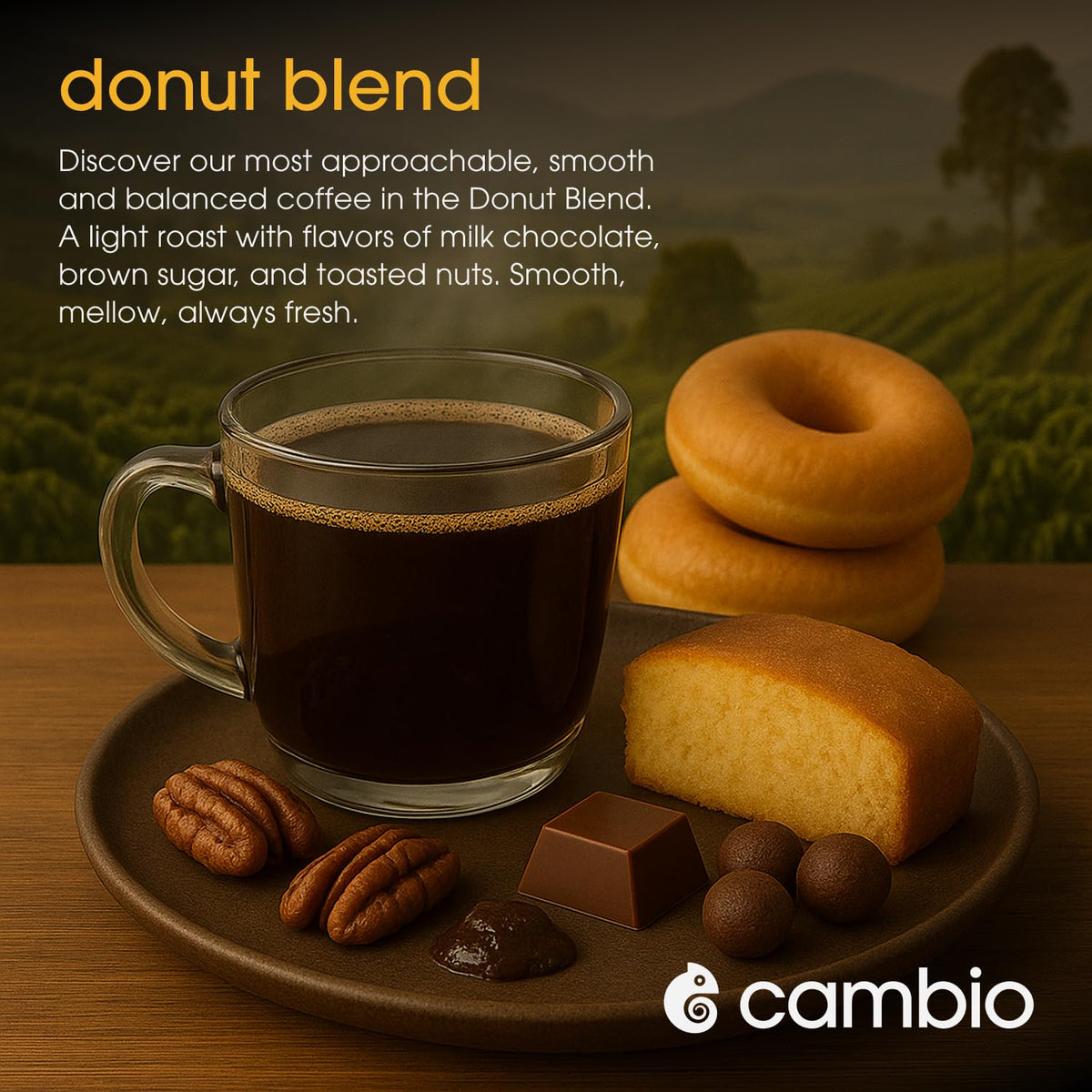 Cambio Roasters Light Roast Coffee Pods - Recyclable Aluminum Pods, 10ct | Donut Blend Light Roast Organic Coffee in Recyclable Aluminum Coffee Pods. Compatible with Keurig® Brewers.