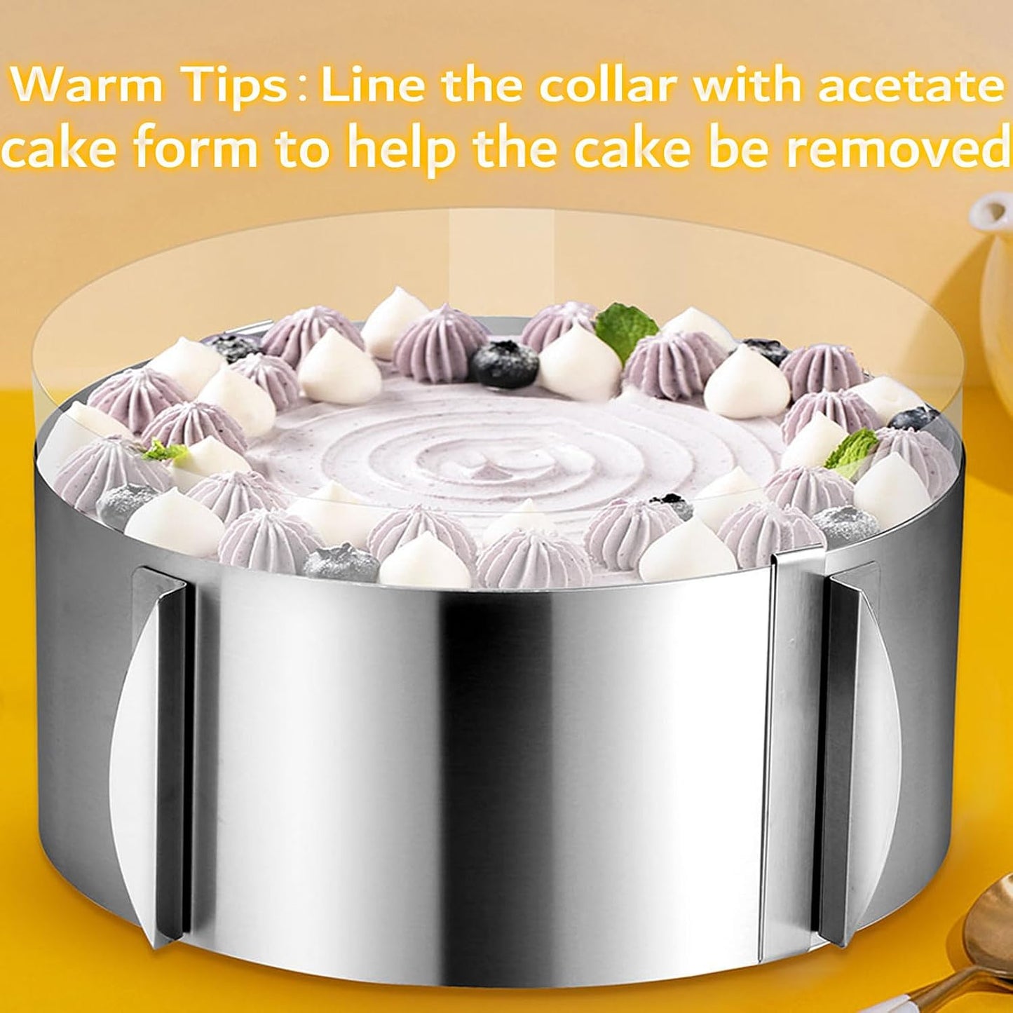 DATANYA Cake Ring Extra High 15cm - Adjustable 6 Inch to12Inch Stainless Steel Round Cake Mousse Molds Baking Ring, 5.9 Inch Deep Cake Mold with Precise Scaling