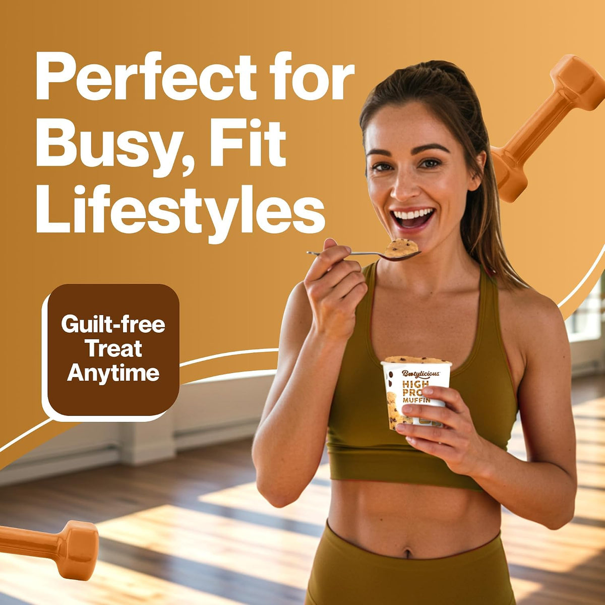 Bootylicious Protein Muffin, Chocolate Chip, 12-Pack | 25g Protein, High Fiber, 7g Net Carbs*, 200 Calories or Less