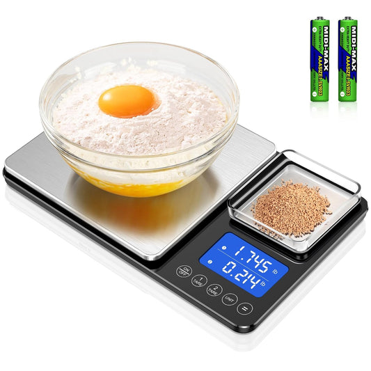 0.001oz/33lbs Dual Platform Food Kitchen Scales Digital Weight Grams and Ounces, Two Precisions Kitchen Scale for Sourdough
