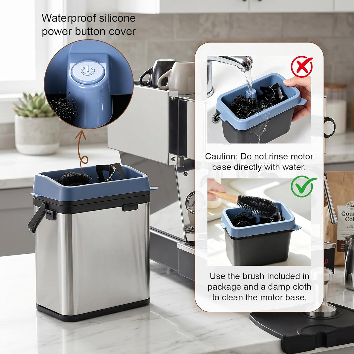 Electric Portafilter Cleaner, Automatic Portafilter Cleaner 58mm Knock Box | Dual Station Coffee Puck Cleaner Machine | Espresso Knock Box | Puck Sucker | Commercial &amp; Home Barista Tool