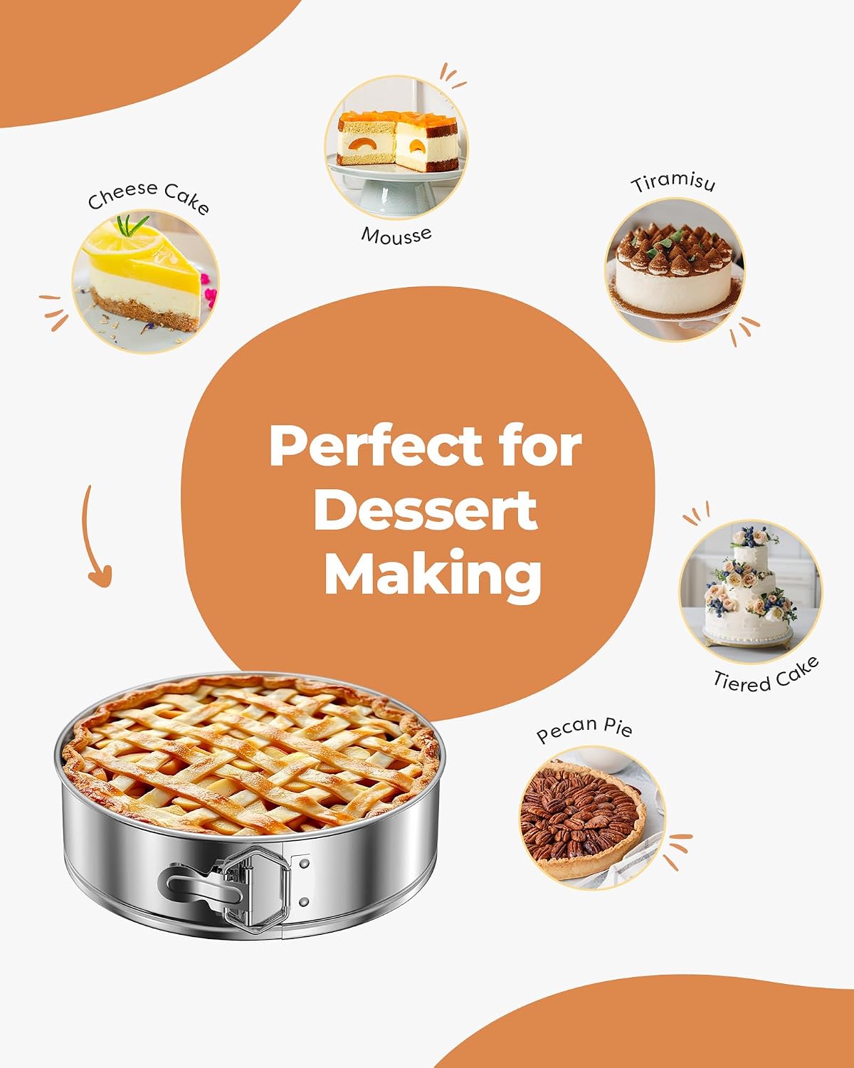 Kootek Cake Pan, Springform Pan with Removable Bottom, 9 Inch, Round