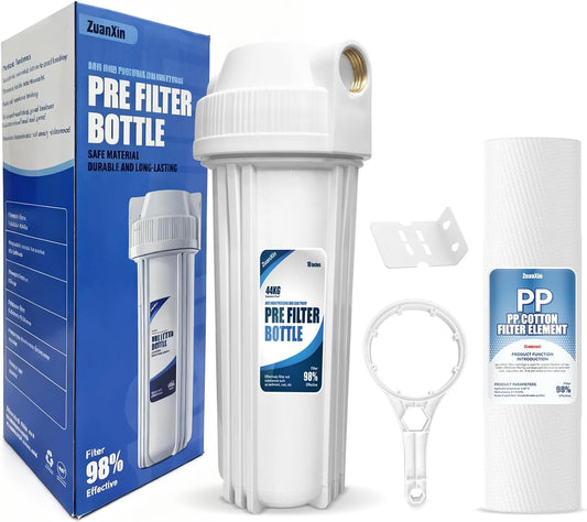 Whole House Water Filter Housing, Fit 10"x2.5" Sediment etc Filters for Well and City Water, Pre-Filtration System for Home,