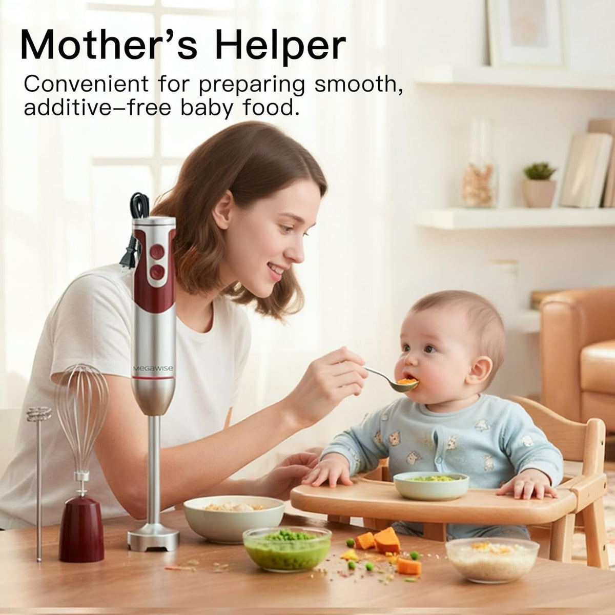 MegaWise Pro Titanium Reinforced 3-in-1 Immersion Corded Hand Blender