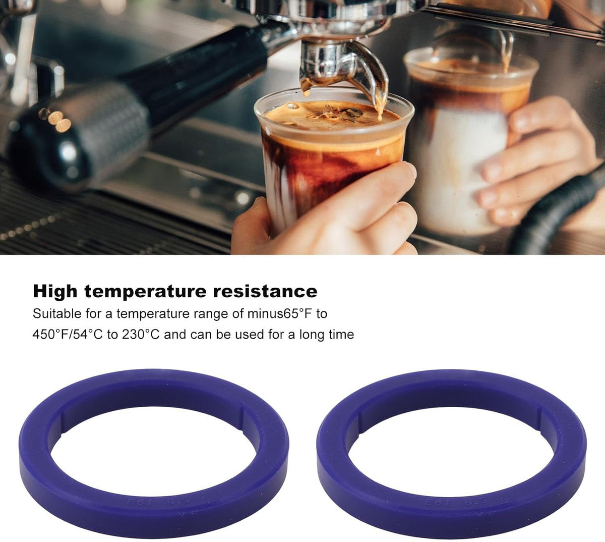 AUNMAS 2PCS Silicone E61 Group Gasket Brew Head Sealing Ring 7.3cm Diameter 8.5mm Thickness Leak Prevention Easy Installation Wide Compatibility