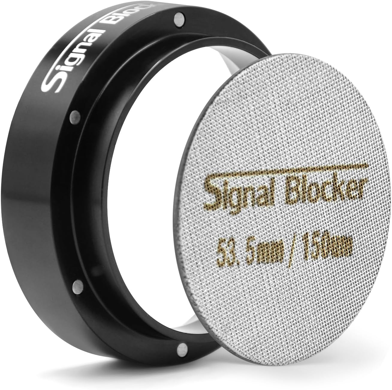 54mm Espresso Dosing Funnel &amp; 53.5mm Puck Screen for Breville: Magnetic Coffee Dosing Ring Aluminium Metal - Reusable 1.7mm Thickness 150μm Puck Screen 316 Stainless Steel | Fits All 54mm Portafilters