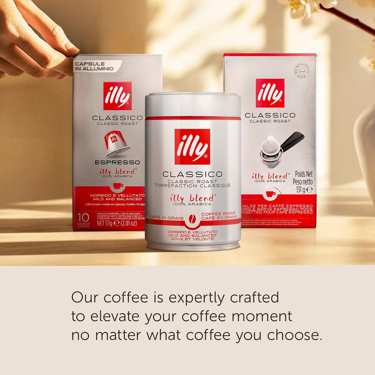 Illy Espresso Compatible Capsules - Single-Serve Coffee Capsules &amp; Pods - Classico Lungo Roast - Notes Of Caramel, Orange Blossom &amp; Jasmine Coffee Pods - For Nespresso Coffee Machines – 10 Count