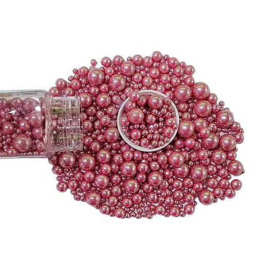 Edible Rose Gold Sugar Pearls Candy Sprinkles 120G/ 4.23Ounce Baking Cake Sprinkles Cupcake and Cake Topper Cookie