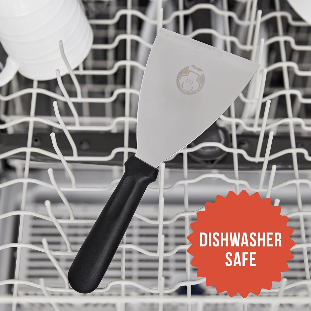 Chef Pomodoro Stainless Steel Bench Scraper, Pizza Dough Cutter, 4 inch | Non-Slip Grip, Cuts Dough, Portions Bread, Chops Veggies, Rust-Resistant, Dishwasher Safe, Metric &amp; Imperial Measurements