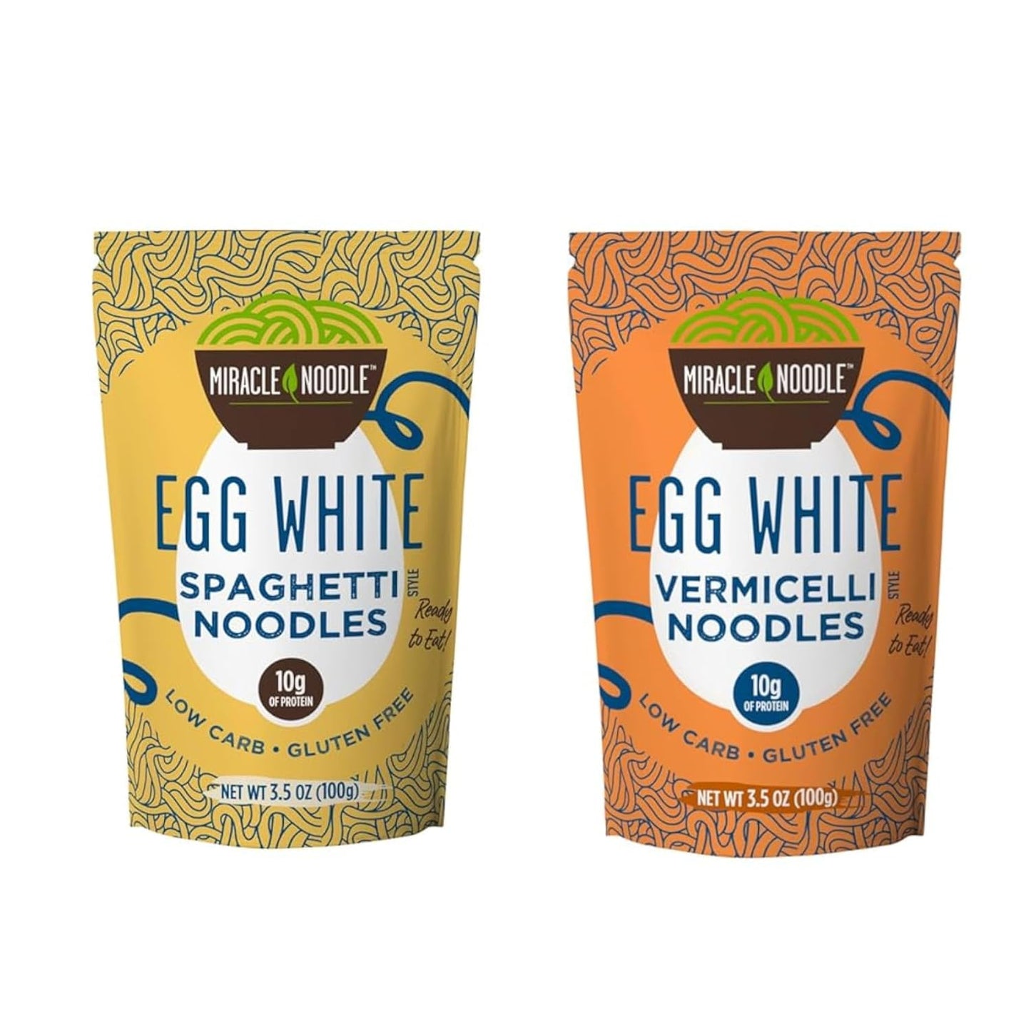 Miracle Noodle Egg White Pasta Variety Pack, 3.5 Oz (Pack of 6)