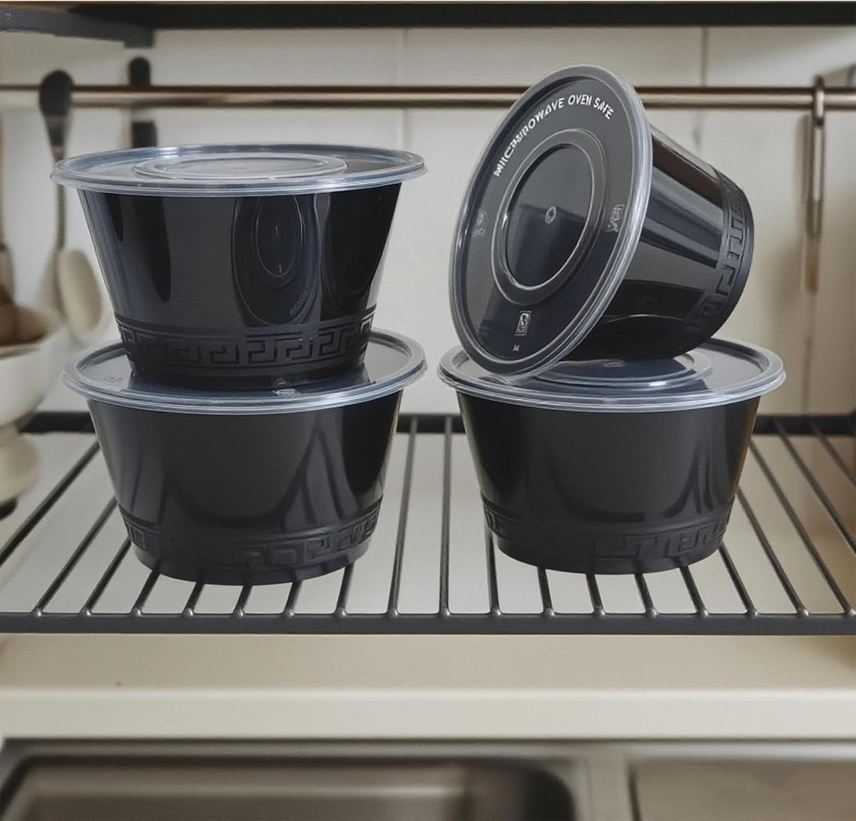 50 Pack 26 oz Disposable Meal Prep Containers with Lids,To Go Take Out Plastic Food Storage, Disposable Takeaway Boxes,Freezer, Dishwasher Safe Prep Containers