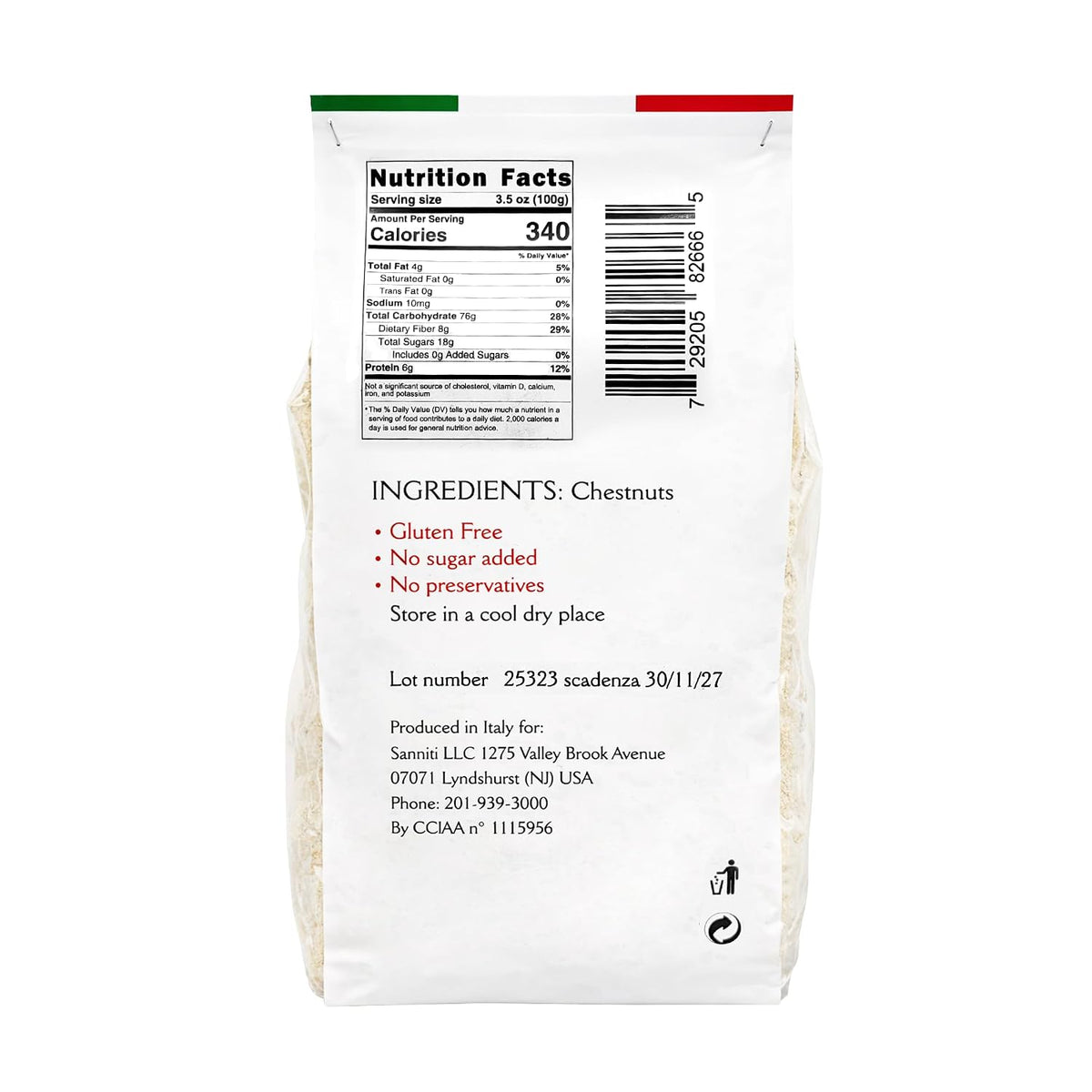 Sanniti Italian Gluten Free Chestnut Flour