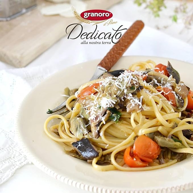Granoro Dedicato Linguine #3 - Authentic Italian Pasta, Made from 100% Puglia Durum Wheat Semolina, Non-GMO, Vegan, 1 lb Bags (Pack of 2)