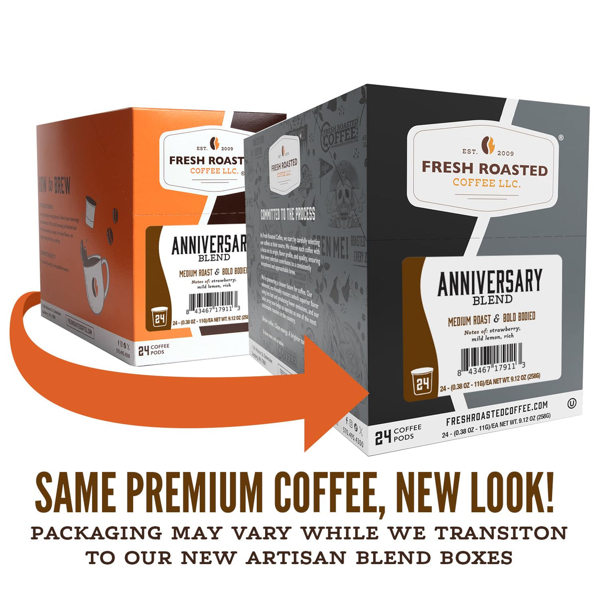 Fresh Roasted Coffee, Anniversary Blend K-Cup Pods for Keurig Brewers, Medium Roast, Kosher, 24 Count (Pack of 1)