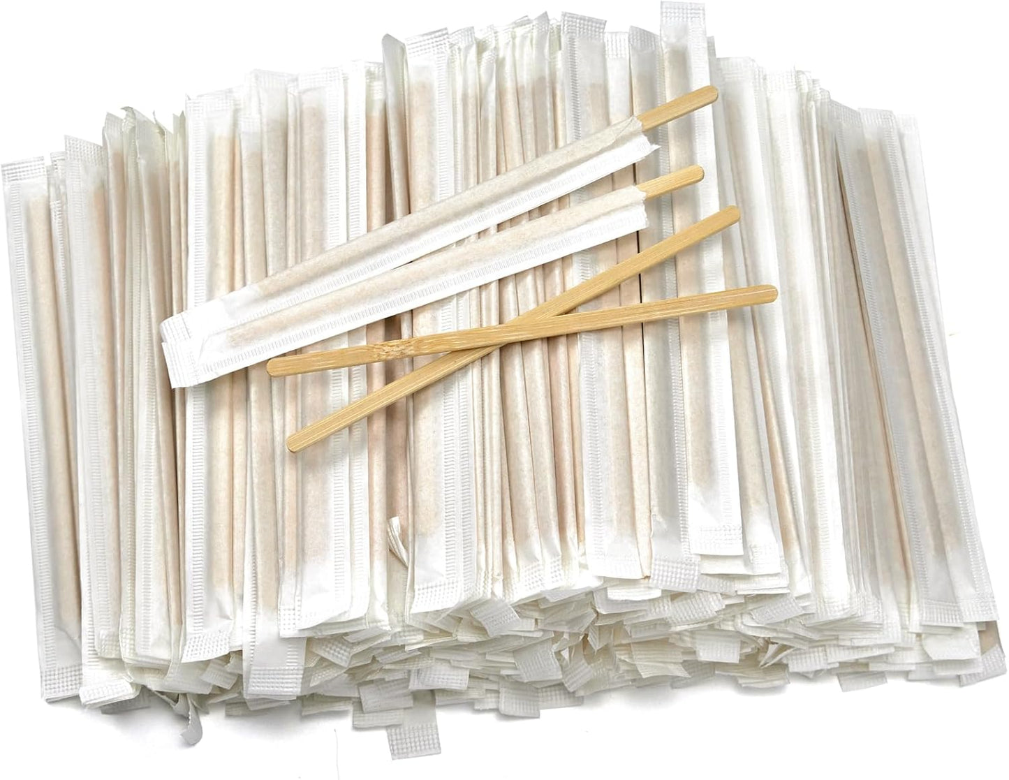 1000Pcs Bamboo Coffee Stirrers Individually Wrapped – Coffee Stir Sticks 5.5 Inch, Stir Sticks For C