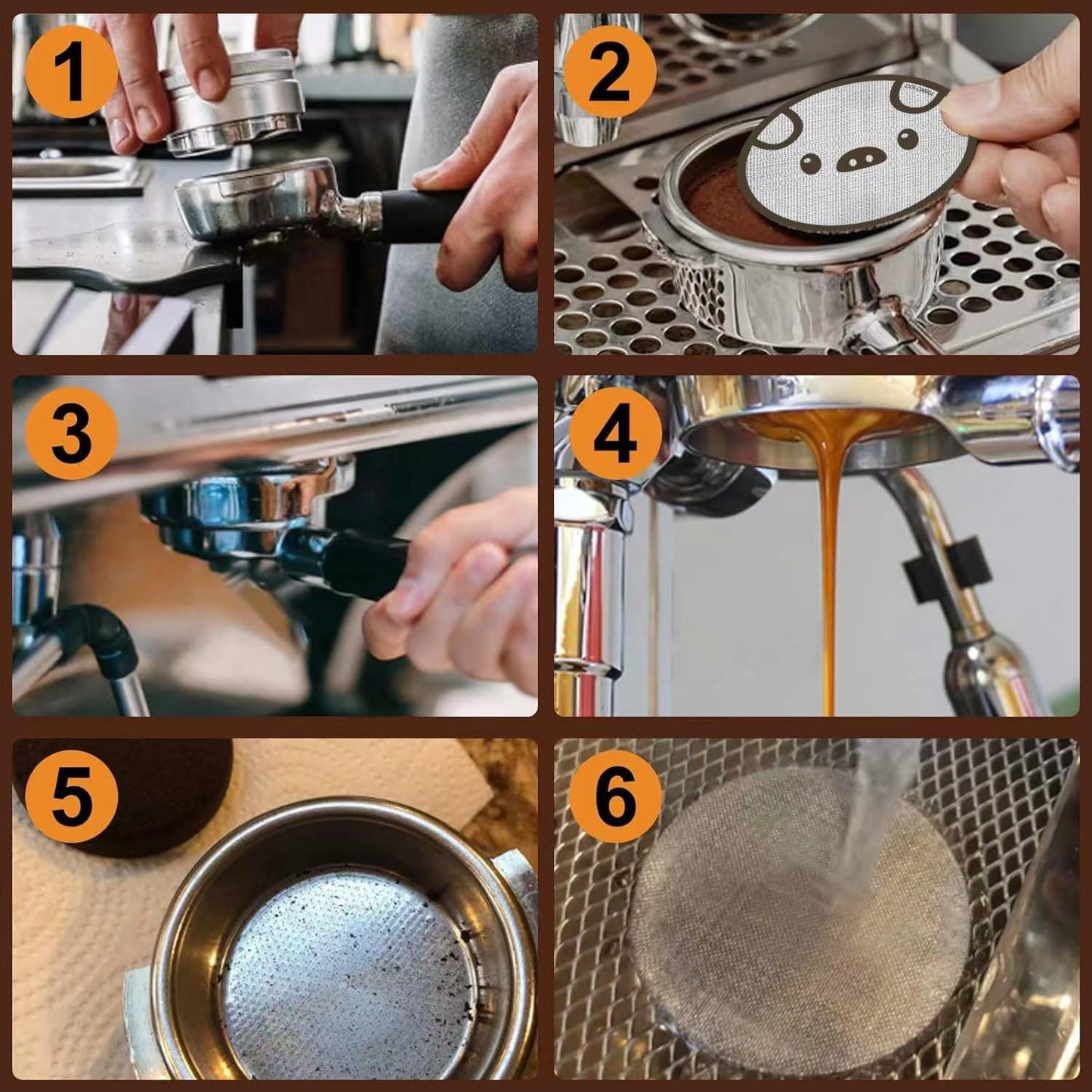 58.5mm Espresso Puck Screen, Lower Shower Screen, Metal Coffee Reusable Filter for 58mm Espresso Portafilter Basket, 1.7 Thickness(Panda)