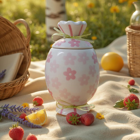 Cute Storage Jars with Airtight Lid, Funny Candy Shape Ceramic Food Container, Cookie Canister for Coffee Bean, Sugar, Tea,