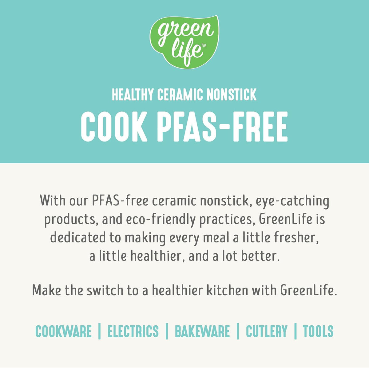 GreenLife Soft Grip 16 Piece Cookware Set, Non-Toxic PFAS-Free Ceramic Nonstick, Pots, Frying, Sauce, Saute, Glass Lids, Stay-Cool Handles, Wobble Free Bases, Dishwasher & Oven Safe, Turquoise