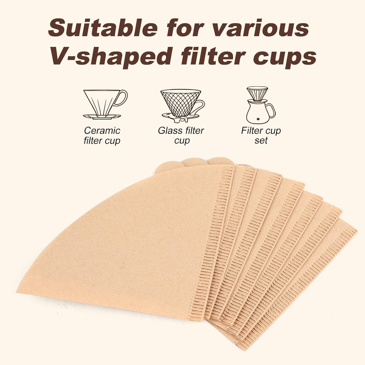 ZHIYE 100PCS Coffee Filter, Disposable Unbleached Cone Filter Papers Size 01 for Coffee Dripper &amp; Pour Over Coffee Maker, 1-2 Cups