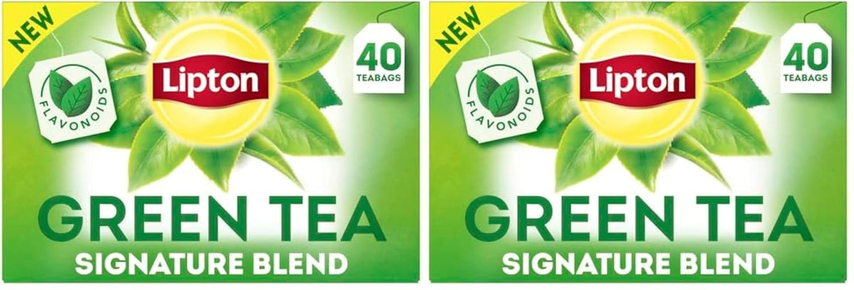 Lipton Green Tea Bags, 40 Count, Pack of 2 | Unsweetened | Contains Caffeine | With Flavonoids