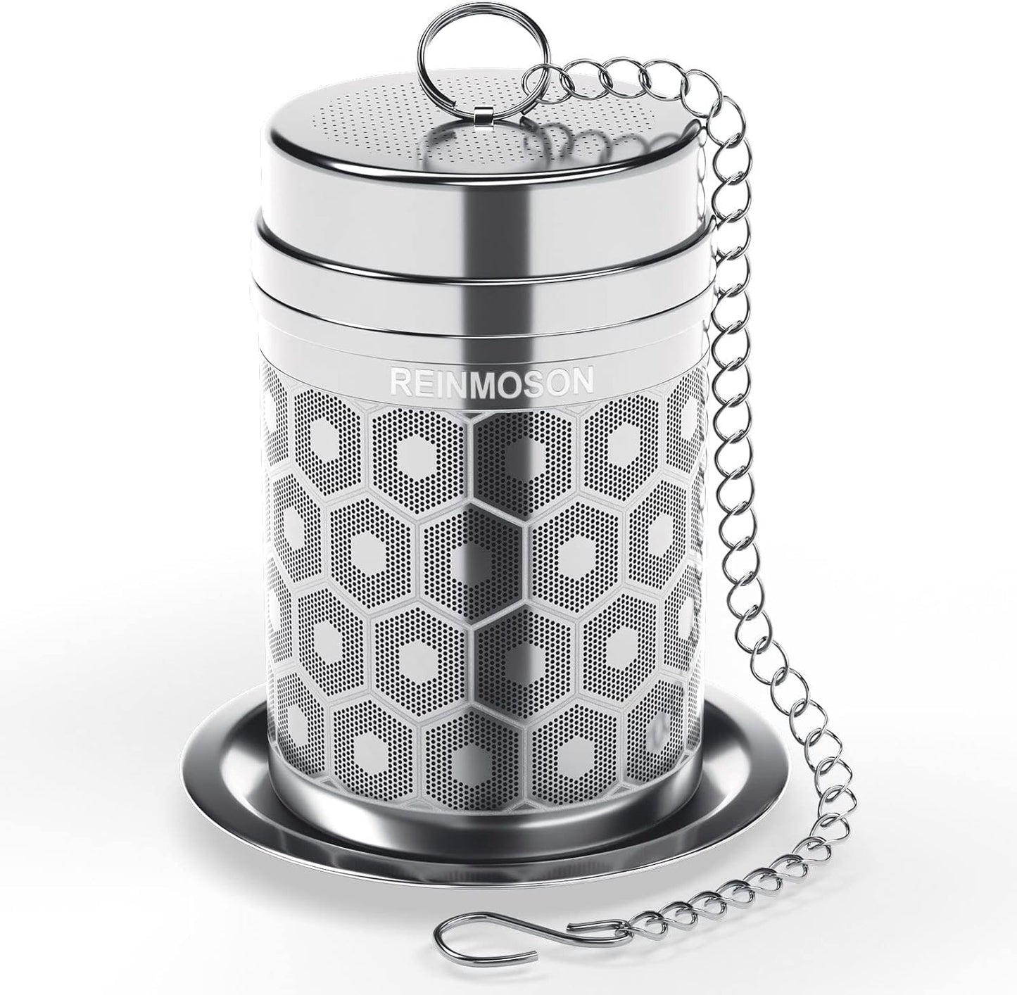 Reinmoson Extra Fine Mesh Tea Strainers for Loose Tea 1.5” x 2.2” | 304 Stainless Steel Tea Infuser for Loose Leaf Tea Steeper, Updated Slim Threaded Lid, Tea Ball for Mug, Cup, Teapot, Kettle