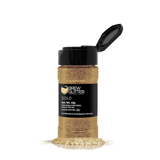 Gold BREW GLITTER Edible Glitter For Drinks, Cocktails, Beer, Garnish Glitter & Beverages | KOSHER & HALAL Certified | 100%