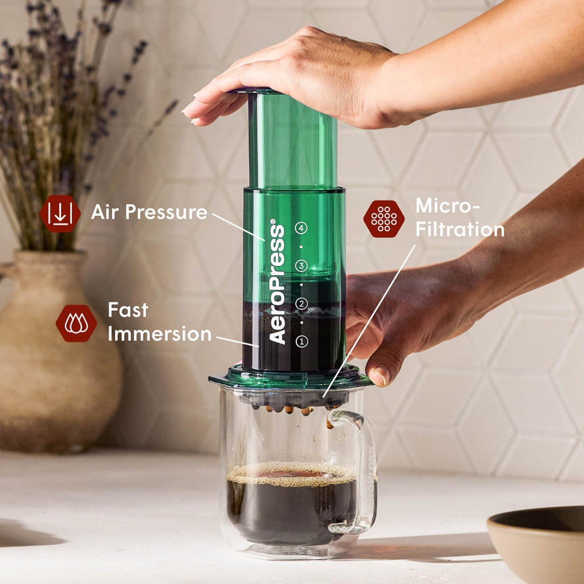 AeroPress Clear Green Coffee Press