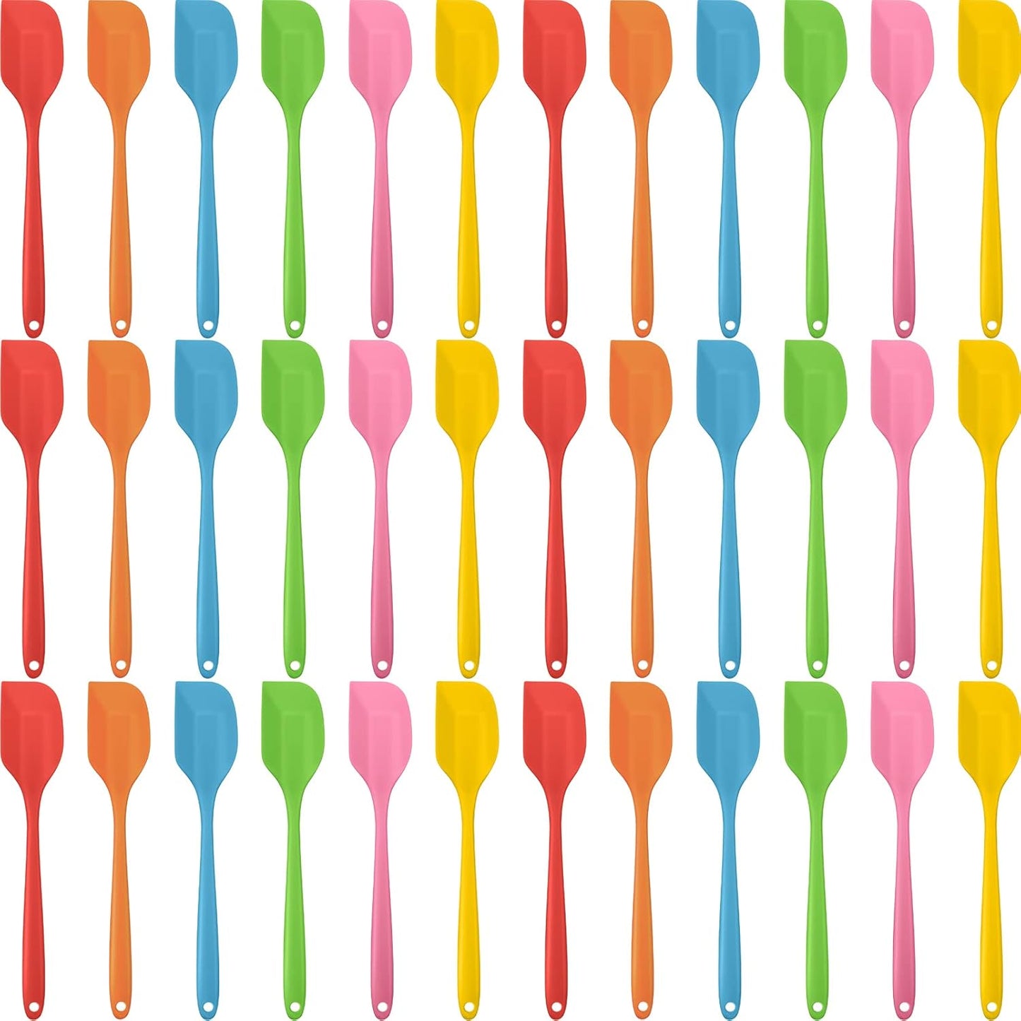 Irenare 36 Pcs Mini Silicone Spatulas Bulk 8.3 Inch Heat Resistant Scrapers Rubber Spatulas Seamless
