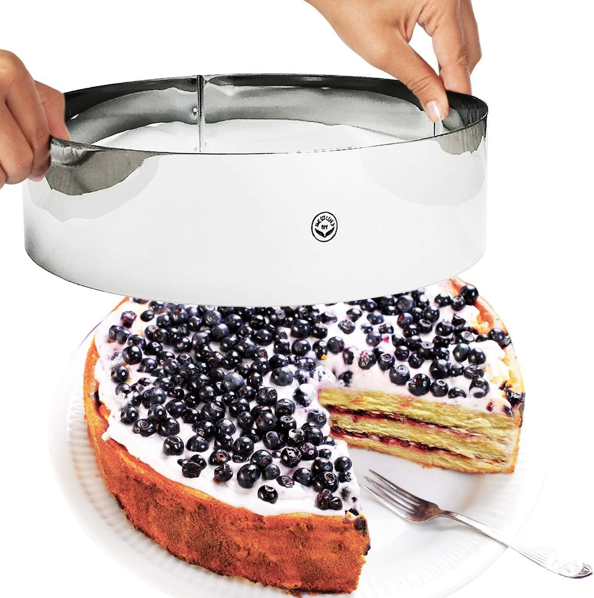 NewlineNY Stainless Steel Cake Mousse Rings for creating Round Appetizers, Molded Salads, Cakes, Mousse and Desserts, 3 Round Cake Mousse Flan Rings 8", 9.5" 10.5" Set