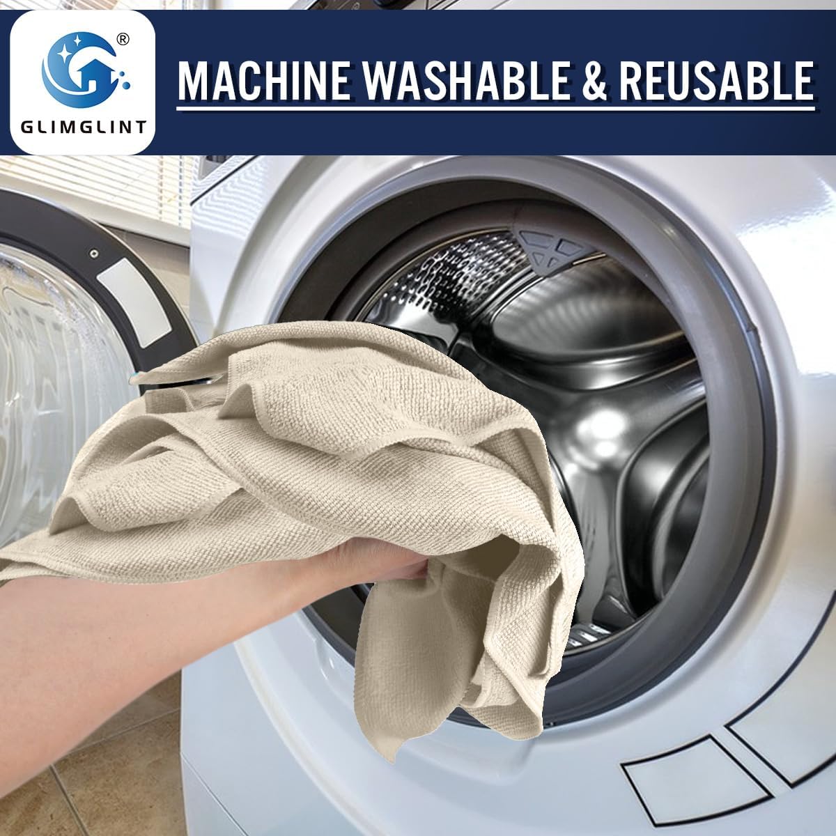 GLIMGLINT Microfiber Cleaning Cloth, 12 Pack Towels for Cars 14 X12 Inch