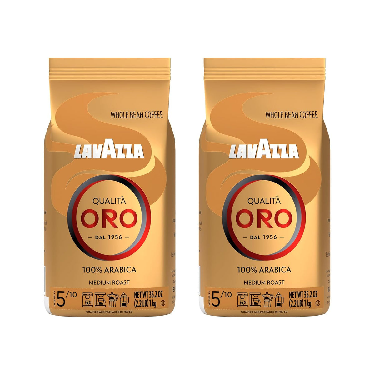 Lavazza Qualita Oro Italian Coffee Whole Beans 2lb Pack Of 2