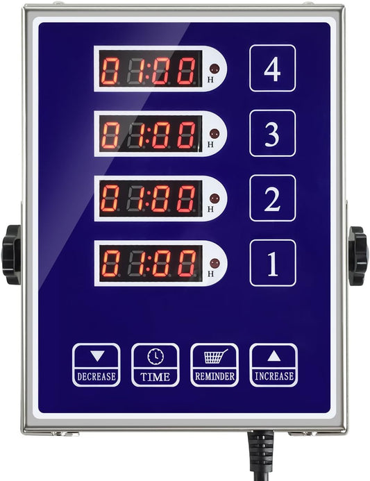 Precision Kitchen Timers for Cooking – 4 Channel Commercial Kitchen Timer Restaurant Kitchen Supplies – Stainless Steel
