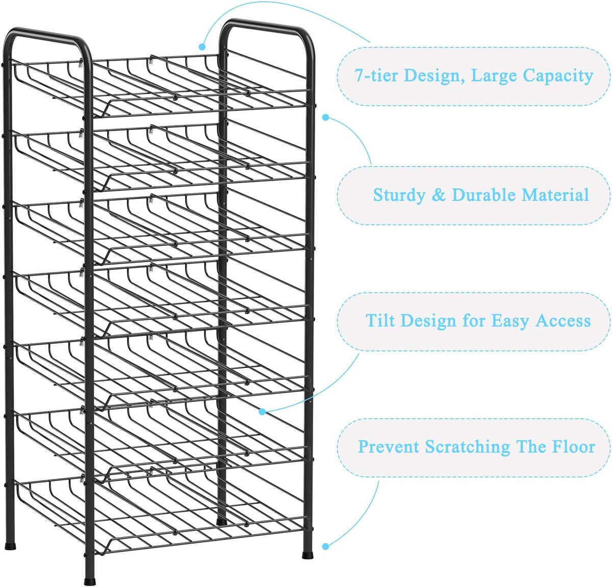 Vrisa Can Organizer for Pantry 5 Tier Canned Food Organizer Can Storage Rack Holds Up to 60 Cans Rolling Soda Soup Vegetable Can Goods Dispenser Shelf for Kitchen Pantry Cabinet, Silver